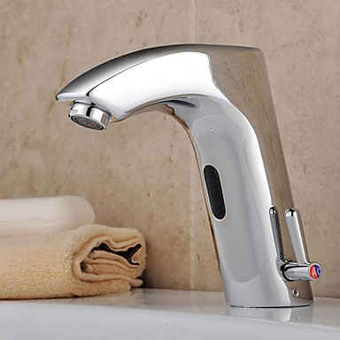robinet de l'évier en laiton salle de bain avec capteur automatique (chaud et froid) F0112A