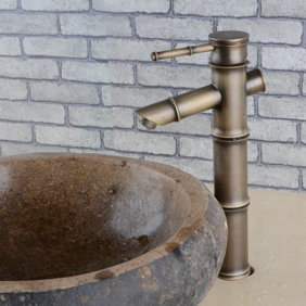 antique robinet d'évier en laiton salle de bains - conception de forme de bambou R0418 - Cliquez sur l'image pour la fermer