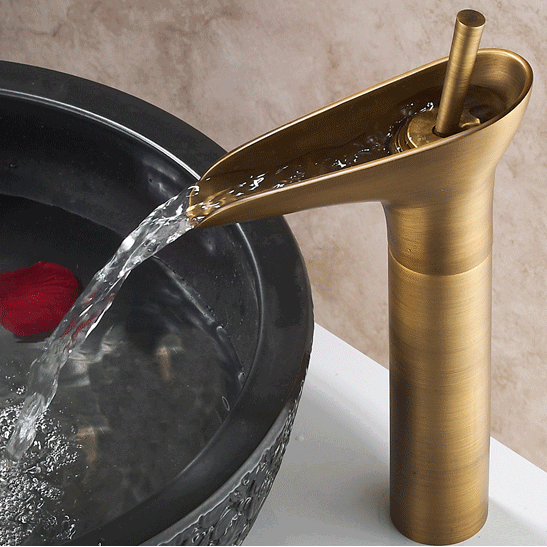 Modèle fini laiton antique Grand Robinet lavabo Vintage F0491A - Cliquez sur l'image pour la fermer