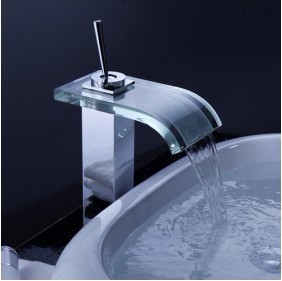 contemporaine robinet cascade salle de bain avec bec et verre de vidage F0821