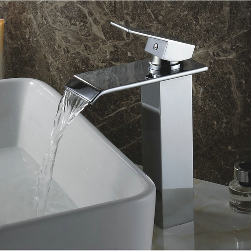 contemporaine robinet d'évier en laiton de bain - fini chrome (hauteur) Q3003H