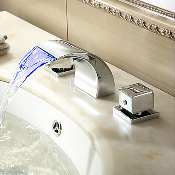 changement de couleur conduit chute généralisée robinet d'évier de salle de bains (finition chromée) F6012F