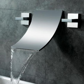 cascade Robinet lavabo contemporaine (finition chromée) F6014A