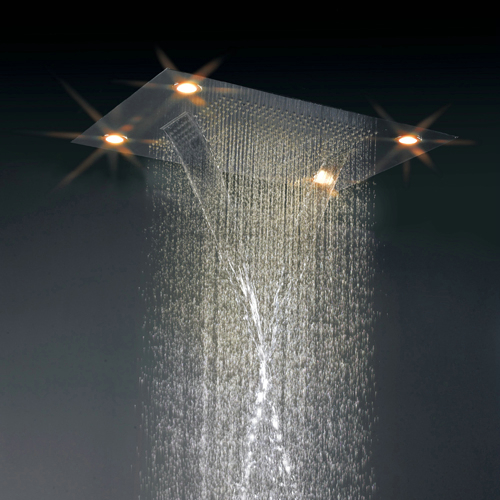 Contemporaine 35 pouces de luxe Carré précipitations LED robinet de douche HN35F - Cliquez sur l'image pour la fermer