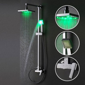Couleur contemporain Changement robinet de douche LED avec douche 8 pouces douche à main SF001