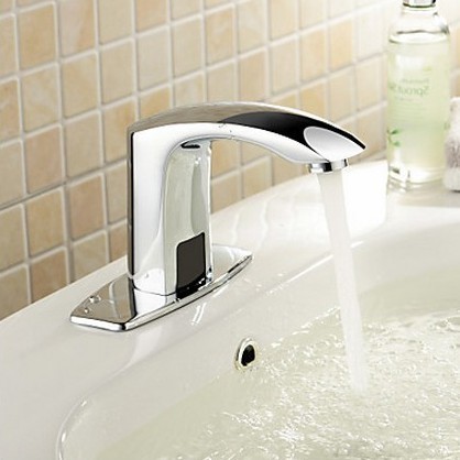 4 pouces contemporain Laiton froide automatique du capteur robinet évier salle de bains T0102 - Cliquez sur l'image pour la fermer