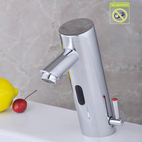 Contemporaine robinet d'évier de salle de bain avec eau chaude et froide hydroélectricité capteur automatique T0106AP