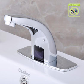 Contemporain sans contact Chrome eau froide automatique avec capteur hydroélectricité lavabo robinet T0115P
