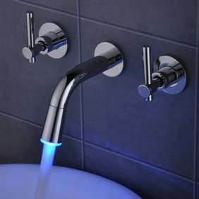 Couleur contemporain Modification Cascade LED généralisée lavabo robinet T0462F