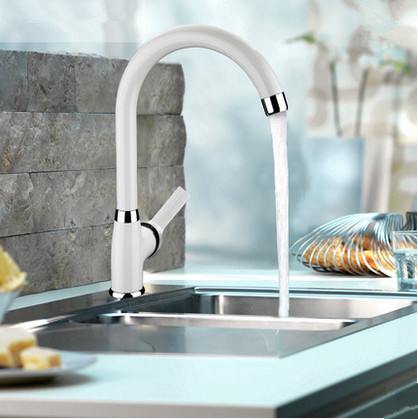 Contemporaine Centerset Blanc Peinture Kitchen Sink Tap T0553 - Cliquez sur l'image pour la fermer
