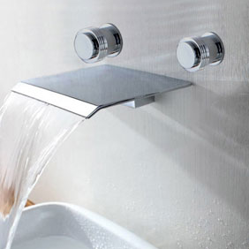 Cascade fini chrome lavabo robinet (montage mural) T7008A - Cliquez sur l'image pour la fermer