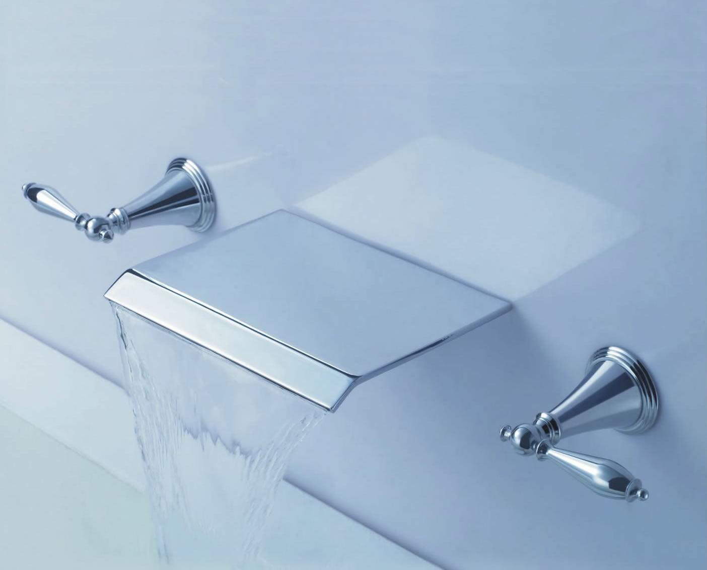 Contemporary Waterfall Bathroom Sink Tap (Wall Mount) T7008B - Cliquez sur l'image pour la fermer