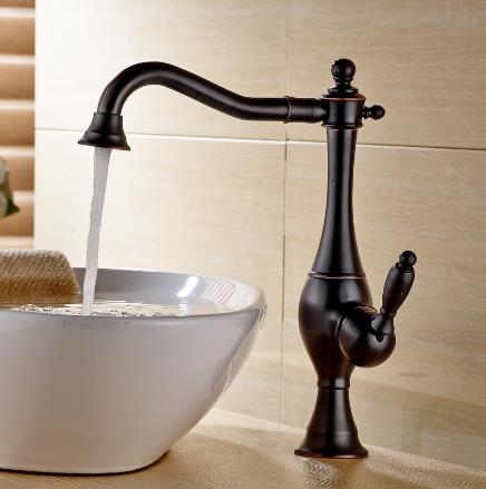 un seul manche noir antique robinet bronze lavabo TA015B - Cliquez sur l'image pour la fermer