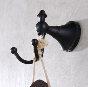 Laiton Brossé Bronze Noir Accessoires de Salle de Bain Peignoir Crochet TAB0790 - Cliquez sur l'image pour la fermer