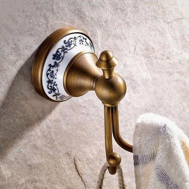 Antiquité Brass la Céramique Salle de Bains Peignoir Crochet TAB5900 - Cliquez sur l'image pour la fermer
