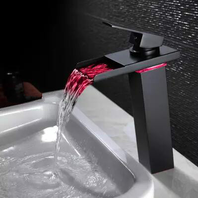 Couleur cuivre noir chute LED lavabo robinet TB288L