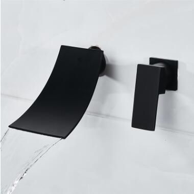 Laiton Noir Cascade Robinet de lavabo de salle de bains contemporaine TQ6015B