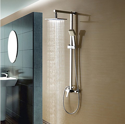 Changement de couleur de douche à LED Robinet avec douche 8 pouces + douche à main TSC020 - Cliquez sur l'image pour la fermer
