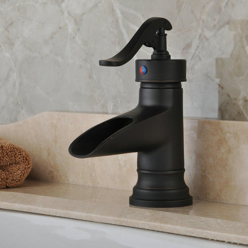 huilé cascade Centerset bronze robinet évier salle de bain 0599B - Cliquez sur l'image pour la fermer