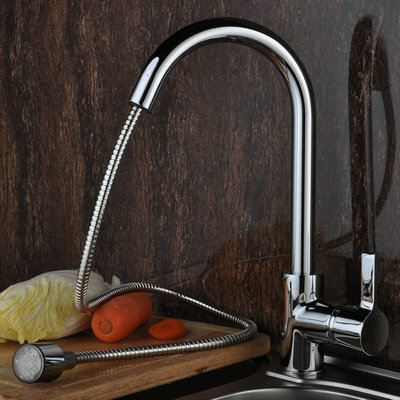 tirer vers le bas en laiton Robinetterie Cuisine avec changement de couleur de lumière led - printemps