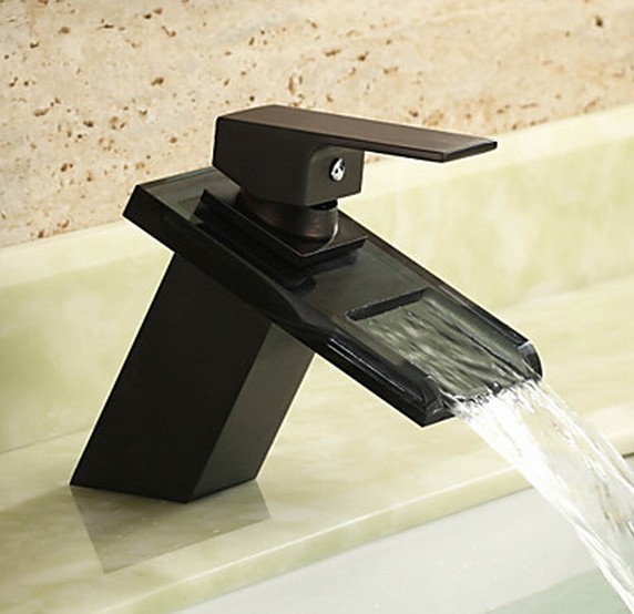 Antique Finish Centerset cascade verre lavabo robinet F0818OR - Cliquez sur l'image pour la fermer