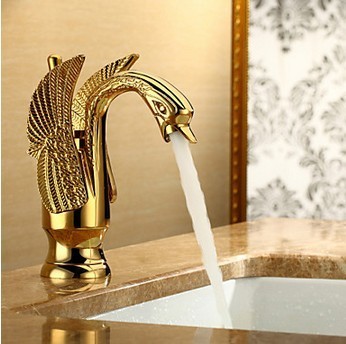 bionique Centerset salle de bains design robinet d'évier (ti-finition PVD)