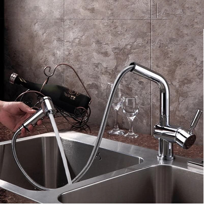 Nouvelle arrivée de cuivre contemporain Mélangeur de cuisine Pull Out robinet DB1001 - Cliquez sur l'image pour la fermer