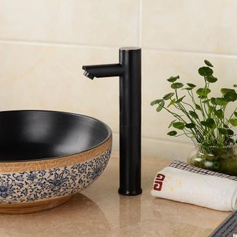 Antiquité Brass Bronze Noir Lavabo Automatique Robinet F0280