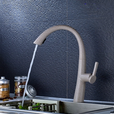 Antiquité Brass Le Quartz Imprimé Robinet de Cuisine Rétractable FA283Q