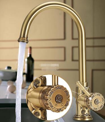 Le Style de Laiton à L'ancienne Cour Sculpté Cuisine / Lavabo Robinet FA630L