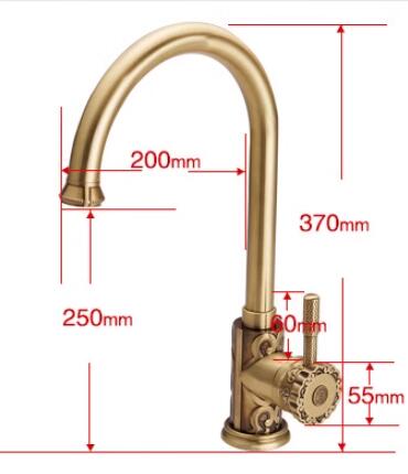 Le Style de Laiton à L'ancienne Cour Sculpté Cuisine / Lavabo Robinet FA630L