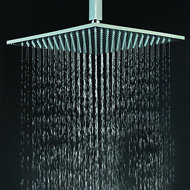 Douche contemporain Carré laiton chromé éclairage LED Head Light HB12F