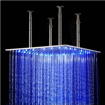 Contemporaine 20 pouces Acier inoxydable Couleur Changement LED Pomme de douche HS16G