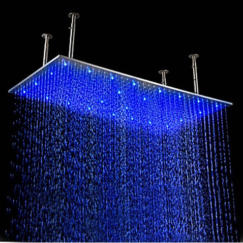 16 x 31 pouces en acier inoxydable Pomme de douche avec changement de couleur LED HS31F