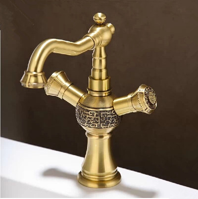 un seul trou de haute qualité robinet mélangeur à deux poignées de bassin. bronze noir brass LA10118