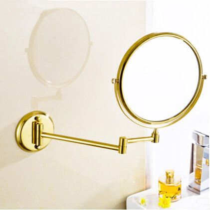 Brass Sur le Mur Golden Imprimé Pliage Salle de Bains Miroir MB002 - Cliquez sur l'image pour la fermer