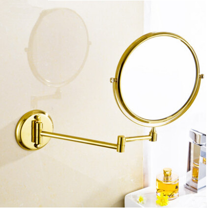 Brass Sur le Mur Golden Imprimé Pliage Salle de Bains Miroir MB002