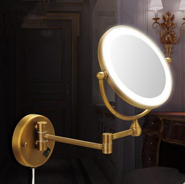 Antiquité Brass Sur le Mur Avec LED Loupe Salle de Bains Faire Miroir MB004 - Cliquez sur l'image pour la fermer