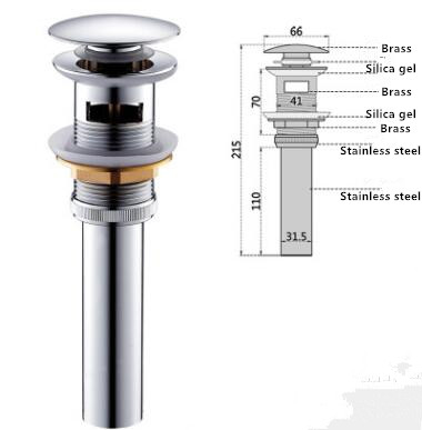 Accessoires Tap Laiton Chrome Pop Up Drain PP0229C