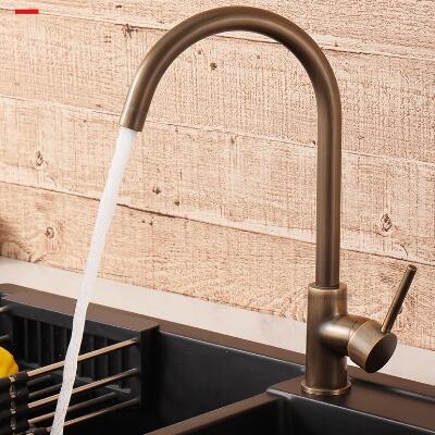 Robinet De Cuisine Et De Lavabo Vintage Pivotant Antique Bronze Couleur Cuivre Pur RA0218