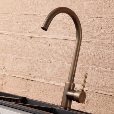 Robinet De Cuisine Et De Lavabo Vintage Pivotant Antique Bronze Couleur Cuivre Pur RA0218
