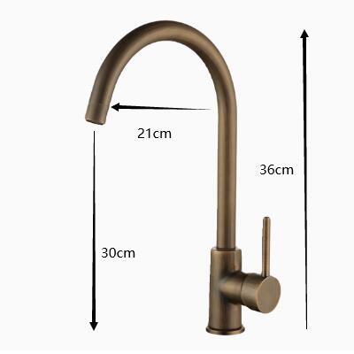 Robinet De Cuisine Et De Lavabo Vintage Pivotant Antique Bronze Couleur Cuivre Pur RA0218