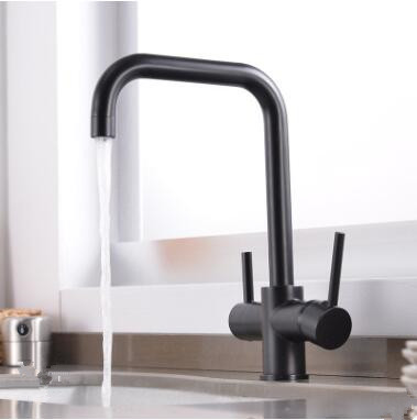 Brass Noir Imprimé Trois Cours L'eau Potable Robinet de Cuisine RB0145 - Cliquez sur l'image pour la fermer