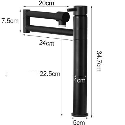 Bronze Noir 360° Rotatif Pliable Antique Haut Robinet de Cuisine RB0225