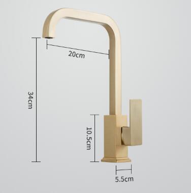 Antiquités Fil d'or Brass Rotatif Mélangeur Robinet de Cuisine RG0218