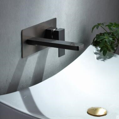 Antiquités Noir Brass Murale Mélangeur Robinet D'évier de Salle de Bain T0280B
