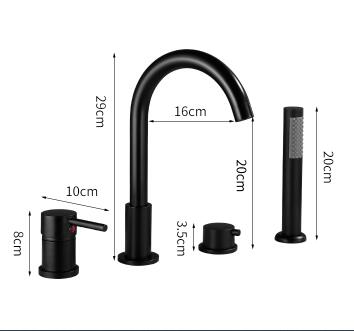 Laiton Noir Ensemble de Quatre Pièces Robinet de Douche T0284RB