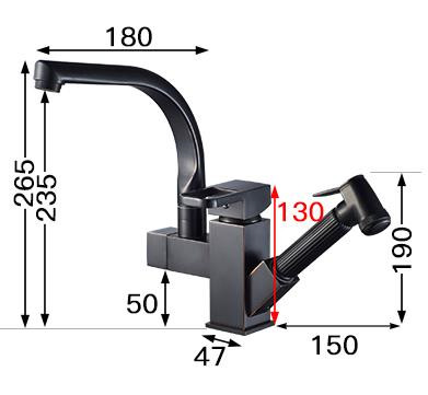 Bronze Noir Rotatif Mélangeur Sors le Robinet de la Cuisine T0378B