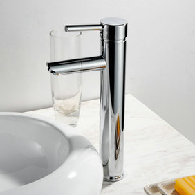 Finition chromée 360° Rotatable laiton massif lavabo robinet hauteur T0511H