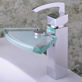 Poignée Chrome Centerset robinet d'évier cascade salle T0537